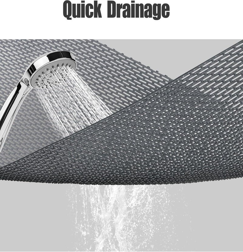 Yonala Large Anti Slip Shower Mat - 39.4" x 31.5" Non Slip Shower Mat for Inside Shower, Trimmable PVC Shower Floor Mat for Shower Stall, Bathroom, Tub, Quick Drying Matt - Image 3